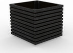 Square Sussex planter, slatted black, hand-built in Kent