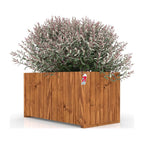Cotswold reeded wooden garden planter, tan, hand-built in Kent
