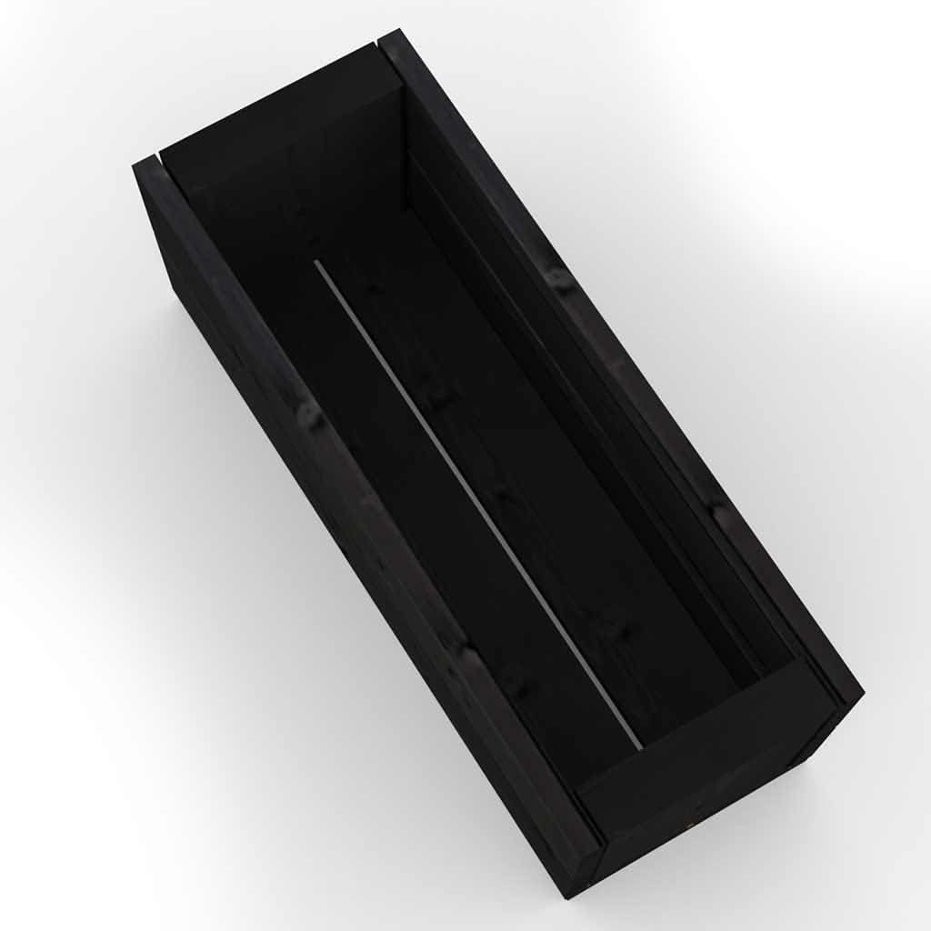 The Hastings Black Wooden Planter