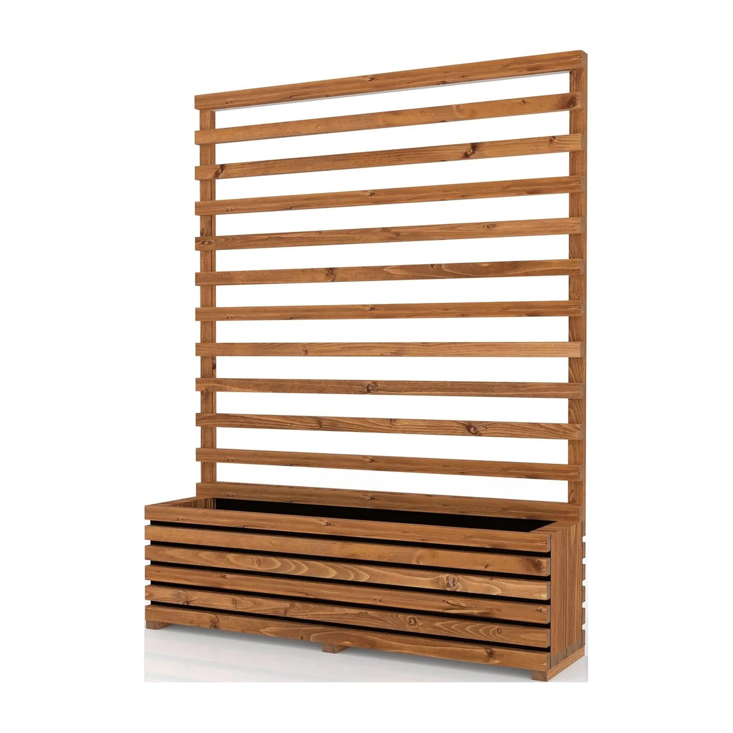 Sussex planter trellis panel, tan timber, hand-built in Kent
