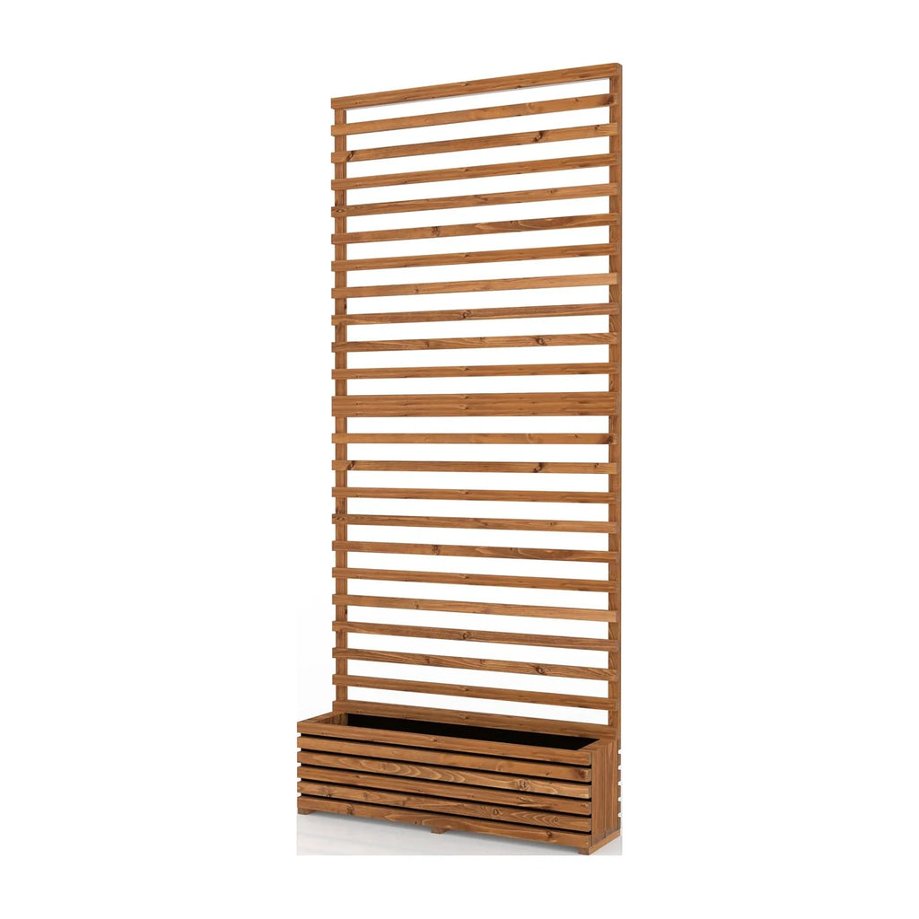 Sussex planter trellis panel, tan timber, hand-built in Kent