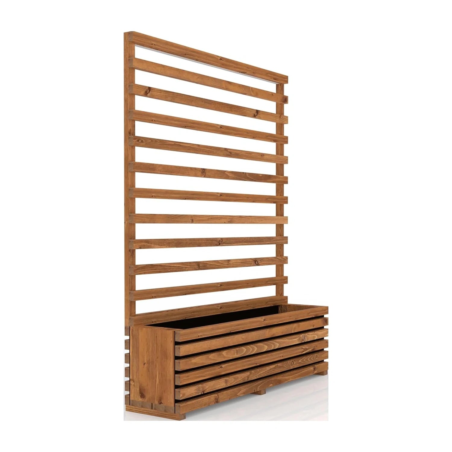 Sussex planter trellis panel, tan timber, hand-built in Kent