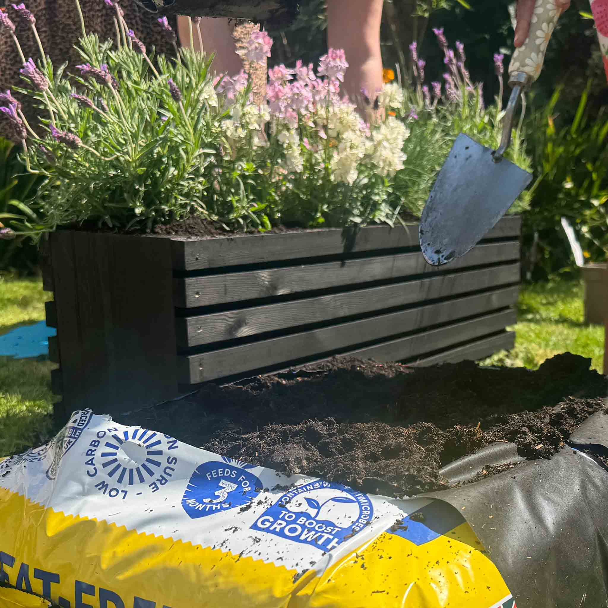 The Sussex Planter Outdoor Wooden Raised Bed Black