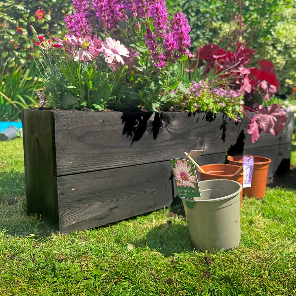 The Hastings Black Wooden Planter
