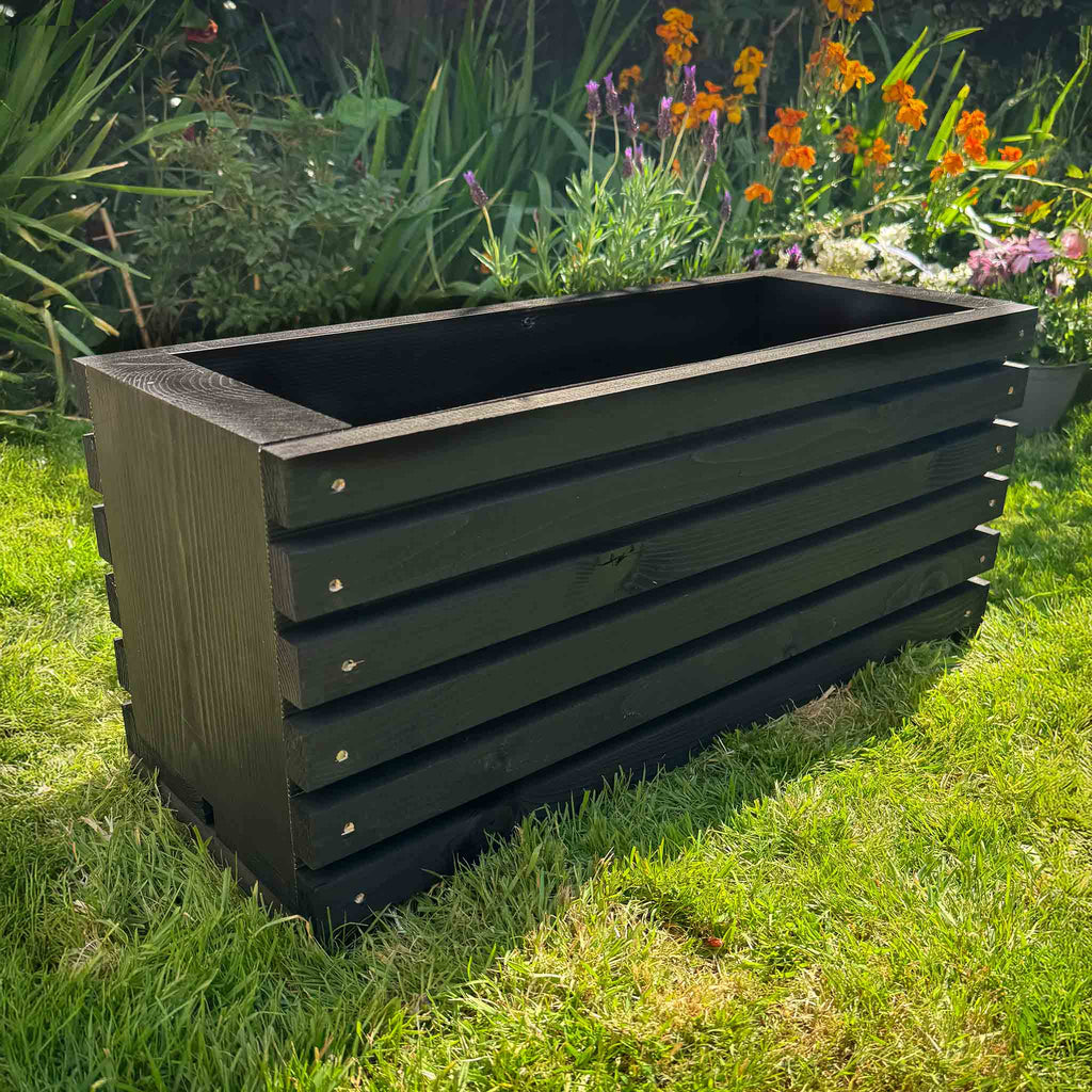 The Sussex Planter Outdoor Wooden Raised Bed Black