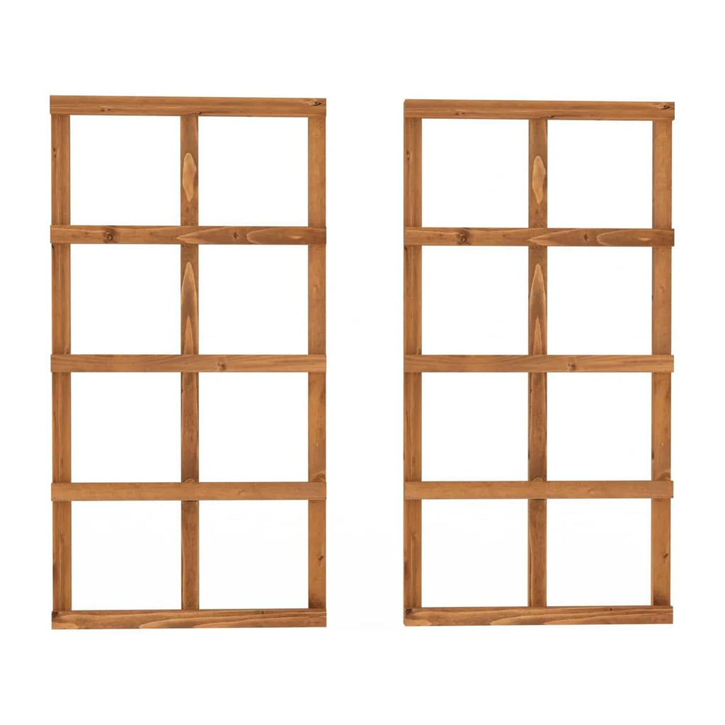 Sussex garden wall trellis double pack, handmade timber, Tan and Black