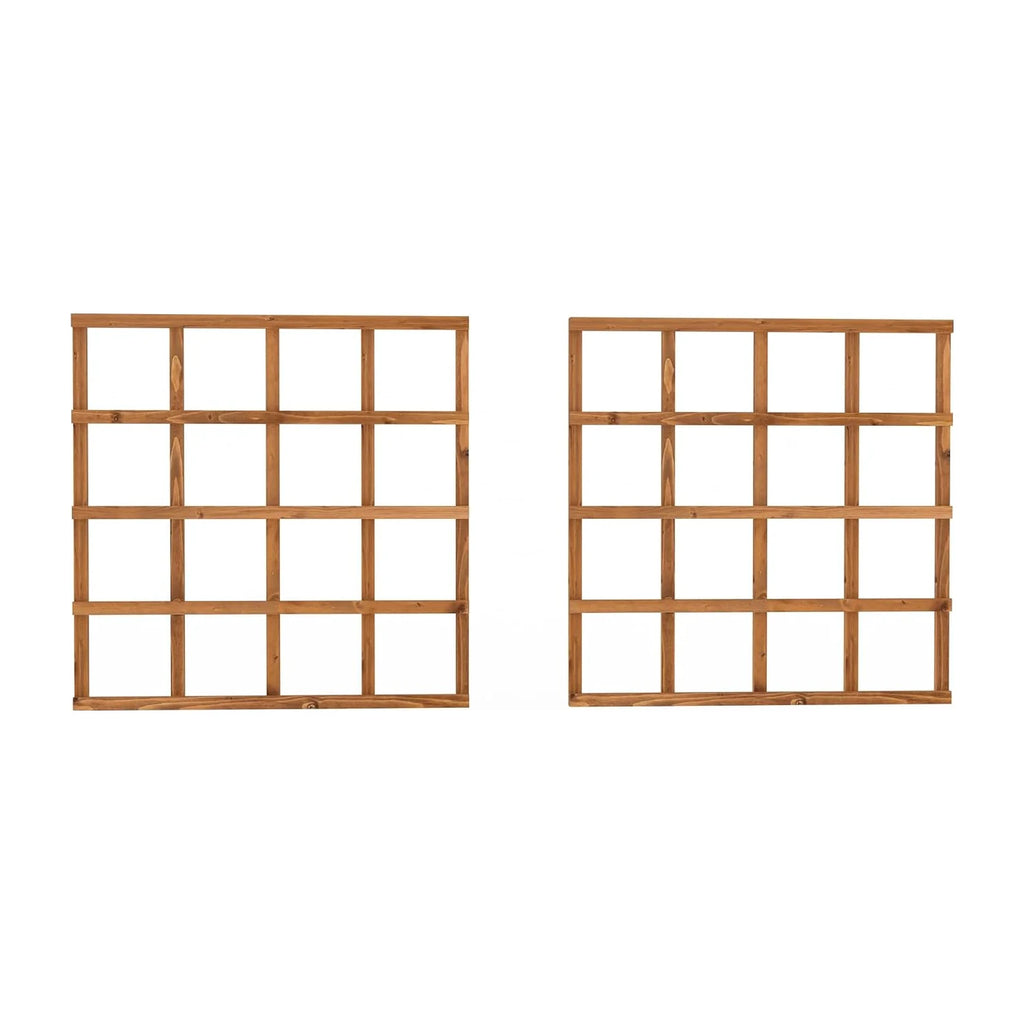 Sussex garden wall trellis double pack, handmade timber, Tan and Black
